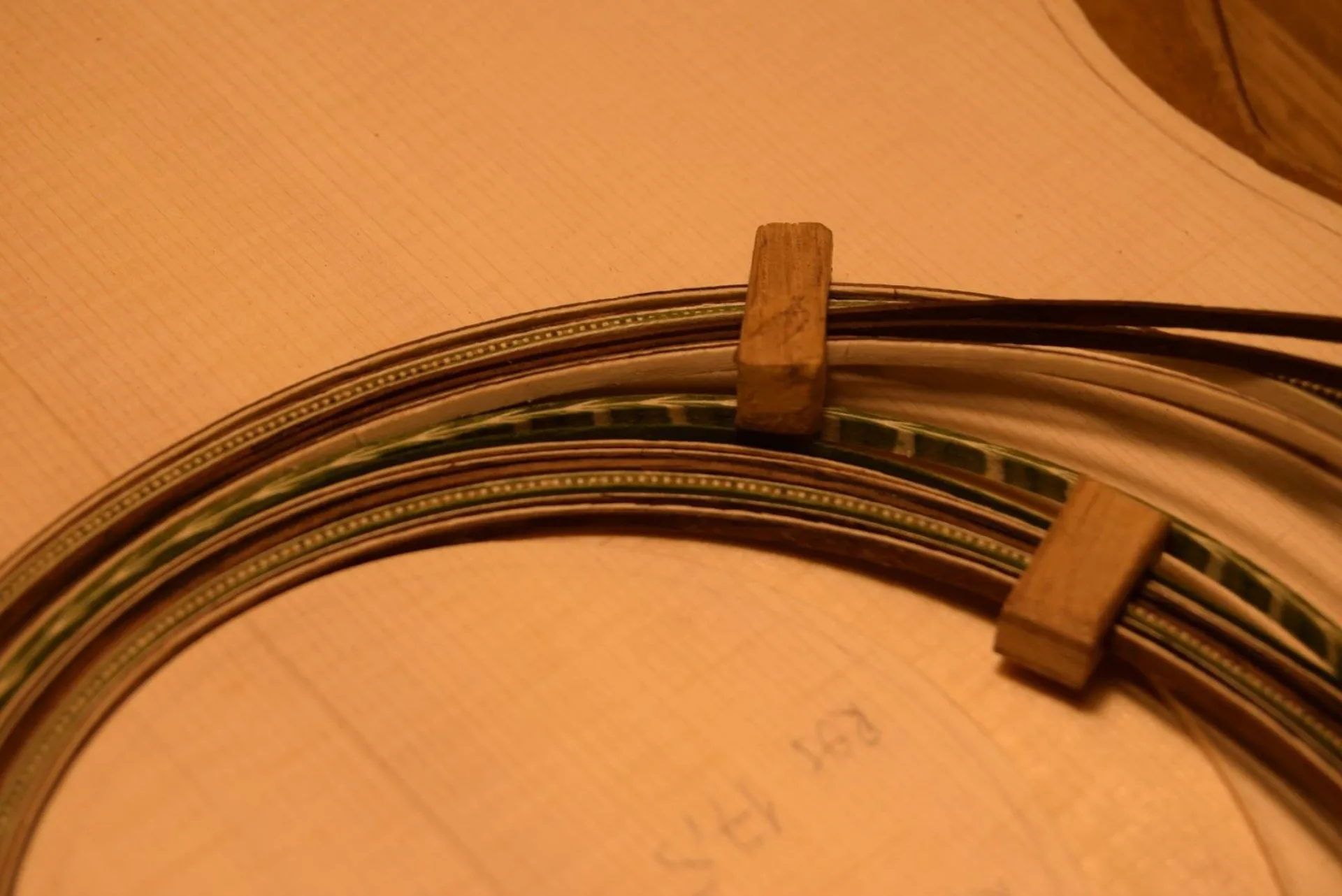 Close-up of rosette strips