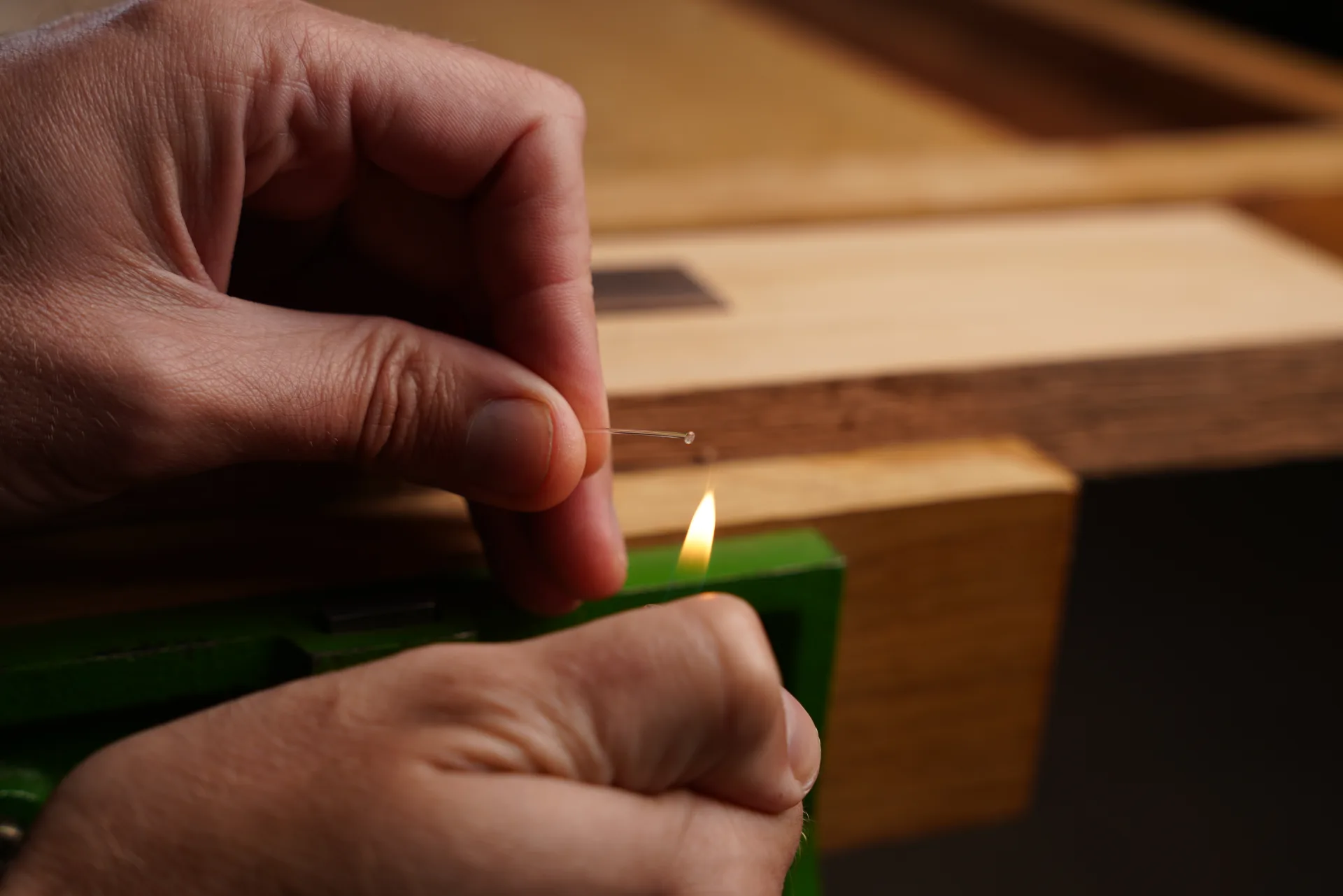 Create a small ball at the end of the string to prevent slipping — a simple knot works as well